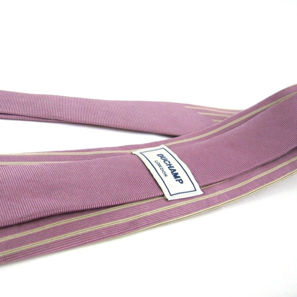 DUCHAMP Tie Champagne Pink Vertical Stripes Slim